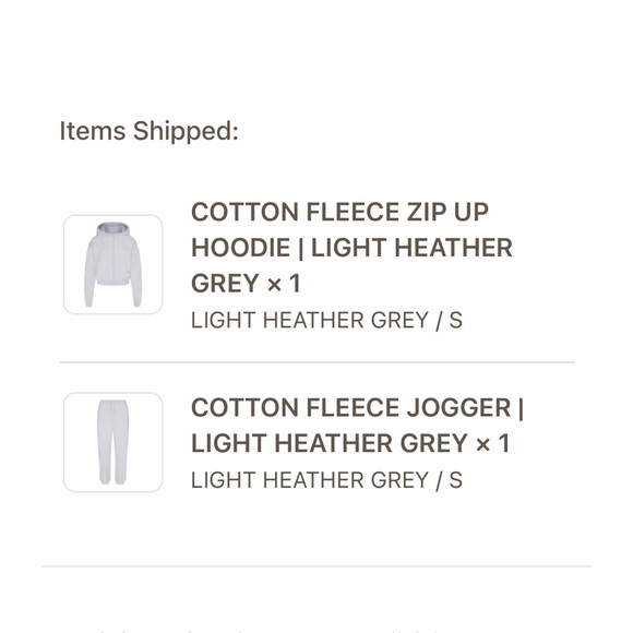 COPY - SKIMS COTTON FLEECE ZIP UP HOODIE AND COTTON FLEECE JOGGER | LIGHT HEATH… - Picture 1 of 10